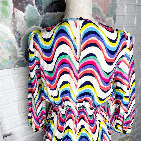 Kate Spade Zari Silk Multi Color Dress Size 4 - Picture 3 of 5
